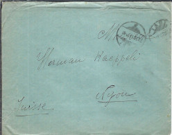 ROUMANIE Ca.1909: LSC Pour Nyon (Suisse) Avec CAD De Nyon Au Dos - Lettres & Documents