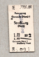 26] BRD (DR Der DDR)  -  Pappfahrkarte Genutzt  (1984) - Gernrode - Straßberg - Harzquerbahn - Europa