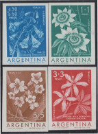 Argentina 629a/32a 1960 Exposición Filatélica Temex Flores Flowers MNH - Andere & Zonder Classificatie