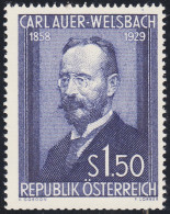 Austria Österreich 840 1954 Químico Carl Auer Von Welsbach MNH - Other & Unclassified