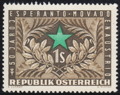 Austria Österreich 838 1954 50 Años De La Introducción Del Esperanto MNH - Autres & Non Classés