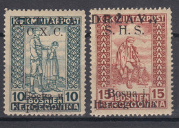 Yugoslavia Kingdom SHS, Issues For Bosnia 1918 Mi#19 II And 20 I Mint Hinged - Neufs