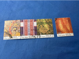 India 2009 Michel 2445-48 Traditionelle Textilien - Oblitérés