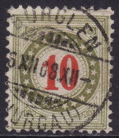 Schweiz: Portomarke SBK-Nr. 18GcN (Rahmen Hellgrünlicholiv, 1903-1905) Vollstempel BÜRGLEN 6.XII.08. (THURGAU) - Portomarken