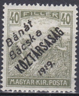 Hongrie Banat Bacska 1919 Mi 30a MH * Moissonneurs   (A8) - Banat-Bacska