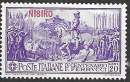 EGEO - NISIRO - 1930 FERRUCCI C. 20 - MH* (YVERT 12- MICHEL 26 - SS 12) - Aegean (Nisiro)