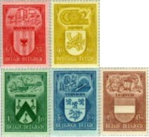 Bélgica - 743/47 - 1946 Escudos De Ciudades Lujo - Andere & Zonder Classificatie