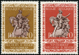 FAU5/S Bélgica  Belgium  Nº 613/14  1942-43  Leyenda De Bélgica Estatuas MNH - Andere & Zonder Classificatie