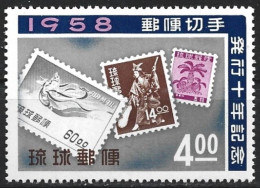 RyuKyu Islands 1958. Scott #43 (MH) 10th Anniv. Of The First Ruykuy Stamps  *Complete Issue* - Ryukyu Islands