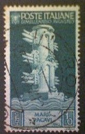 Italy, Scott #377, Used (o), 1937, Charity Issue, Augustus: Rostral Column, 10cts,  Myrtle Green - Oblitérés