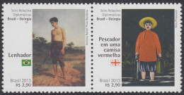 Brasil Brazil 3281/82 2013 Relaciones Diplomáticas Georgia - Brasil Leñador Pe - Sonstige & Ohne Zuordnung