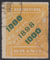 Brasil Brazil 97 1898 Sello De Periódico De 1889 Sobreimpreso Usado - Sonstige & Ohne Zuordnung