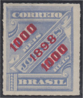 Brasil Brazil 98 1898 Sello De Periódico De 1889 Sobreimpreso MH - Andere & Zonder Classificatie