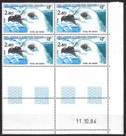 France Colonies, TAAF 1985 Birds Mi#197 Mint Never Hinged (sans Charniere) Piece Of 4 - Ongebruikt