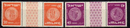 Israel 195 - Mi.Nr. 46 + 50 - Postfrisch MNH - Kehrdrucke Mit Zwischensteg - Nuevos (con Tab)