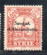 SANDJAK D'ALEXANDRETTE ALEXANDRETTA 1938 OVERPRINTED 20c MLH - Unused Stamps