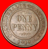 * BRITAIN DIES: AUSTRALIA  1 PENNY 1919 DOT! GEORGE V (1911-1936) · LOW START ·  NO RESERVE! - Penny
