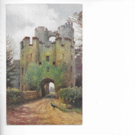 WARWICK CASTLE. DRAWBRIDGE & PORTCULLIS. ILLUSTRATOR QUATREMAIN. - Warwick