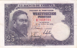 CRBS1010 BILLETE ESPAÑA 25 PESETAS 1954 MBC - Other & Unclassified