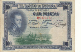 CRBS1062 BILLETE ESPAÑA 100 PESETAS 1925 CON RESELLO USADO - Autres & Non Classés