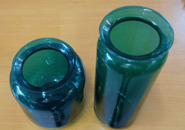 Coppia Di Cristalli Colore Verde Bottiglia, VE Vetreria Etrusca Made In Italy - Glas & Kristall