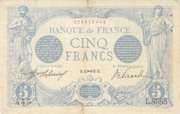 Billet 5 F Bleu Du 25-11-1915 FAY VF 02.33 Alph. L.8985 - 1 épinglage - 5 F 1912-1917 ''Bleu''