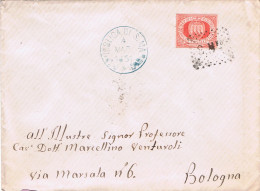 S. Marino - San Marino (sm23). 2 Lettere Per Bologna Con Il 20c: 4.3.1881 Con Cerchio Azzurro; 22.8.1882 Con Cerchio Ner - Storia Postale