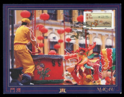 MACAU MACAO (2024) Carte Maximum Card ATM - Ano Lunar Do Dragao / Lunar Year Of The Dragon - Dragon Dance New Year - Cartes-maximum