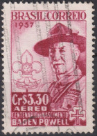 1957 Brasilien ° Mi:BR 913, Sn:BR C87, Yt:BR PA75, Centenary Of The Birth Of Lord Baden-Powell, Pfadfinder - Oblitérés