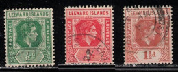 LEEWARD ISLANDS Scott # 104-6 Used - KGVI A - Leeward  Islands