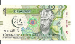 TURKMENISTAN 1 MANAT 2017 UNC P 36 - Turkménistan