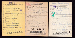 DDFF 755 -- BLANKENBERGE 1 - 3 X Carte De Caisse D'Epargne Postale/Postspaarkaskaart 1943/1960 - Grandes Griffes - Franchise