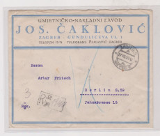 YUGOSLAVIA  1925 ZAGREB Registered  Cover To Germany JOSIP CAKLOVIC - Brieven En Documenten