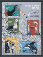 TAAF 2021 N° F992 ** Neufs MNH Superbes Faune Antarctique Oiseaux Birds En Graph Orque Fou Manchot Frégate Albatros - Unused Stamps