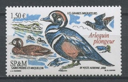 SPM MIQUELON 2008  PA N° 88 ** Neuf MNH Superbe C 6 € Oiseaux Arlequin Plongeur Migrateurs Birds Faune Fauna Animaux - Neufs