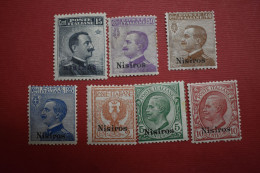 Stamps Greece Italy   1912 " NISIROS " Ovpt, Complete Set Of 7 Values, M. ( Hellas 3IX/9IX). - Dodecaneso