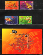 China Hong Kong 2012 Chinese New Year - Year Of The Dragon (stamps 4v+SS/Block) MNH - Neufs