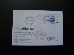 Plusbrief Individuell Entier Postal Dernier Vol Last Flight Munchen Frankfurt Boeing 737 Lufthansa 2016 - Enveloppes Privées - Oblitérées