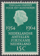 Holanda  Netherlands 809  1964 10º Aniv. De Los Dominos Efigie De Wilhelmine L - Autres & Non Classés