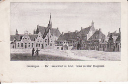 2747	21	Groningen, Het Prinsenhof In 1754, Thans Militair Hospitaal (Na 1898 Dragonder Kazerne)(links Boven Een Vouwtje, - Groningen