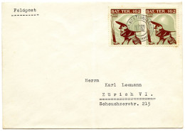 SUISSE - 2 VIGNETTES TER. BAT. 162  SUR LETTRE - Dokumente