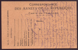 Carte En Franchise Militaire, Lyon, 1917 - Sonstige & Ohne Zuordnung