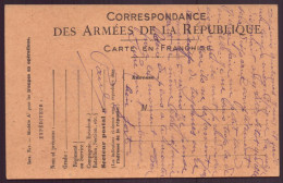 Carte En Franchise Militaire, Lyon, 1917 - Autres & Non Classés