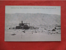 Anderson Ferry Boat Embedded In Ice.   Cincinnati  Ohio > Cincinnati    Ref 6345 - Cincinnati