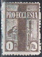 Sello Viñeta PRO ECCLESIA, Benefico Por Obras Iglesia 1 Pts * - Errors & Oddities