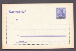 SAARGEBIET 1920 - Kartenbrief Ungebraucht 20pf - Interi Postali