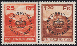 Liechtenstein Servicio 9/10 1933 Monte Naaf-kopf Y Castillo Vaduz MH - Andere & Zonder Classificatie