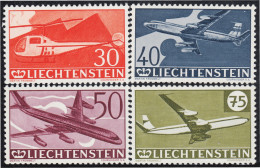 Liechtenstein A 34/37 1960 30 Aniversario Del Sello Aéreo Aviones MNH - Altri & Non Classificati