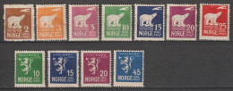 1925 - NORVEGE - ANNEE COMPLETE ! - YVERT N°101/111 * MH - COTE = 102.5 EUR - Ungebraucht