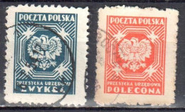 Poland 1950-54 - Official Stamps - Mi.25-26 - Used - Oficiales